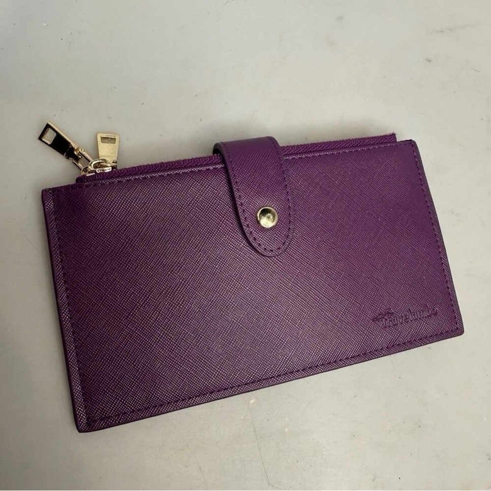 Purple Long Zip Wallet with Card Slots - Picture 3 of 7